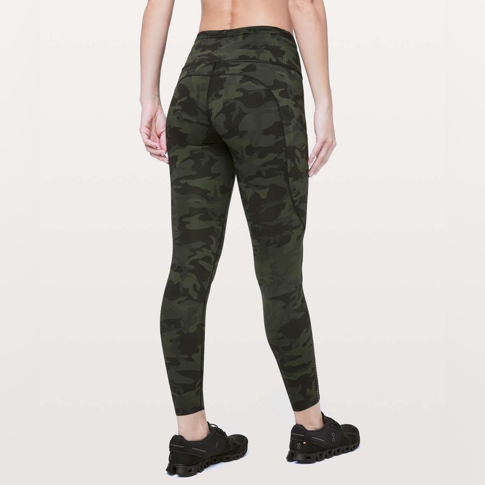 Lululemon fast and free 7/8 leggings camo with pockets